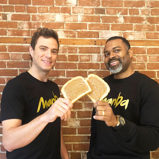 Jason Delis and Stanley Dumornay enjoying Peanut Butter toast